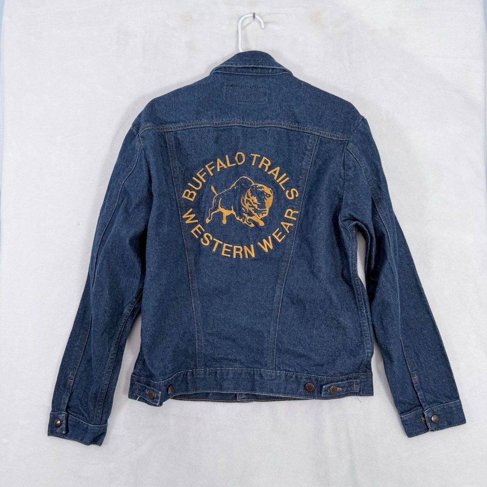 Vintage Wrangler Denim Jacket Mens M Blue Western Outdoor Trucker